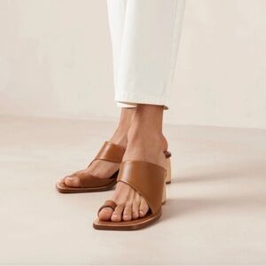 Alohas Tan Leather Josie Mule Sandals Vacation Beach Summer Boho Sz EU 37/US 6.5